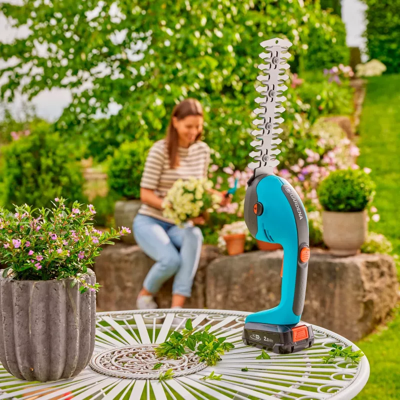 Belaidės žoliapjovės žirklės GARDENA 14750-55 20 cm 18 V žalia pilka