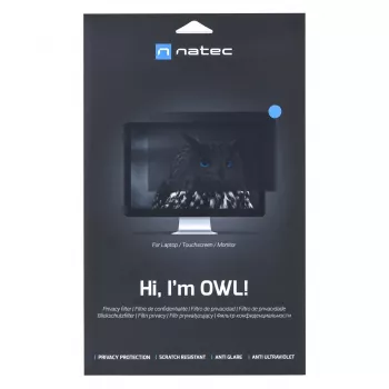 Privatumo filtras NATEC Owl 24 colių (61 cm) LCD monitoriui, 531 x 298 mm, 16:9, be rėmelio, liečiamam ekranui