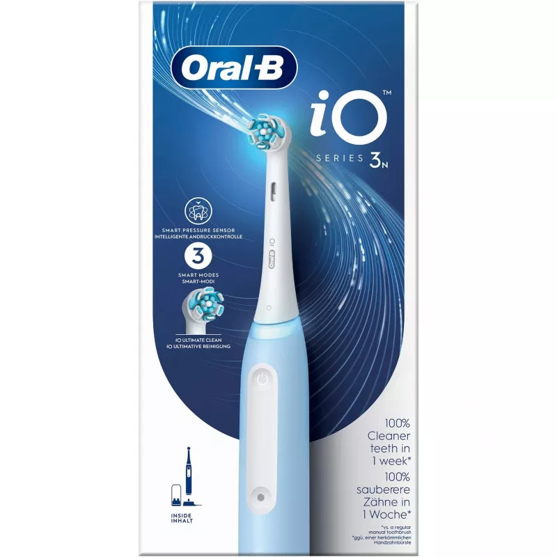 Oral-B Braun iO Series 3N elektrinis dantų šepetėlis šviesiai mėlynas, baltas