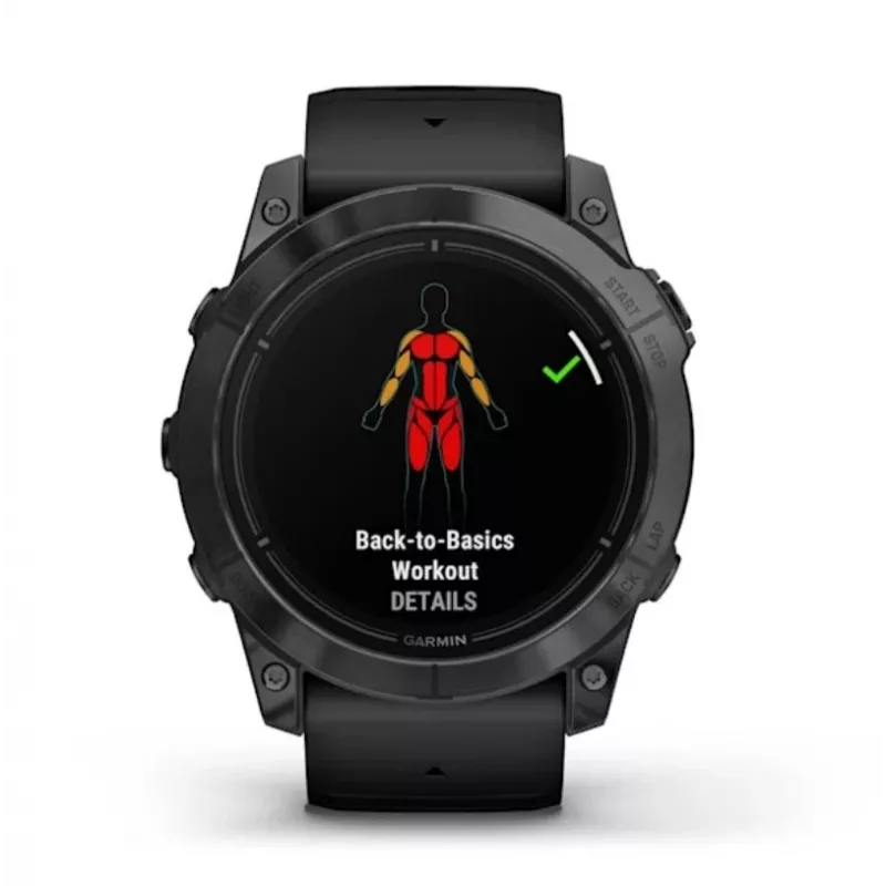Išmanusis laikrodis GARMIN epix Pro (Gen 2) – 1,4 colio AMOLED 454×454, 32 GB, GPS, Wi‑Fi, Bluetooth, 51 mm korpusas, 98 g, juodas silikonas