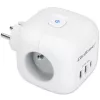 QOLTEC 52548 ilginimo lizdas su 3×AC kištukiniais lizdais ir USB prievadu