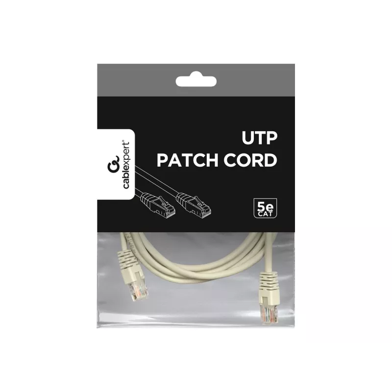 Gembird PP12-2M – Patch laidas RJ-45 (M) į RJ-45 (M), 2 m, CAT 5e, UTP, pilkas