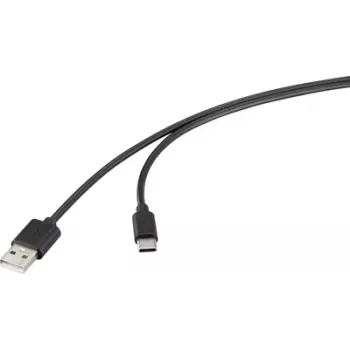 Renkforce USB kabelis USB 2.0 USB-A kištukas, USB-C® kištukas 2,00 m juodas RF-6830422 (RF-6830422)