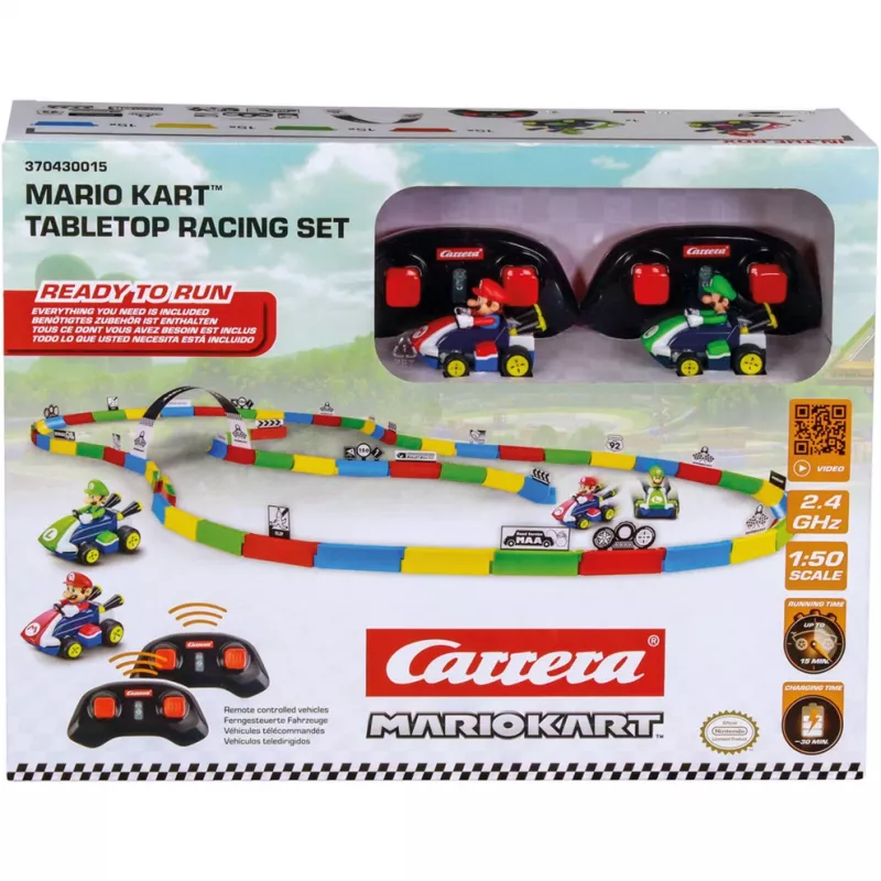 CARRERA RC stalo lenktynių rinkinys Mario 370430015 – 2,4 GHz nuotolinio valdymo Mario ir Luigi
