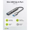 Goobay USB Hub 74456 4 prievadų USB-A 5000 Mbit/s šviesiai pilkas