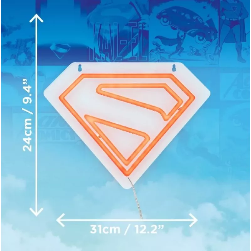 LED neoninė sieninė lempa Paladone Superman PP14478SMTVN, dekoratyvinis sienos ženklas