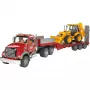 BRUDER BR-02813 Žemas vežimėlis su JCB 4CX priedu, ABS konstrukcija, įvairiaspalvis