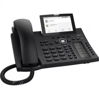 SNOM D385N juodas IP telefonas be Bluetooth, be maitinimo šaltinio