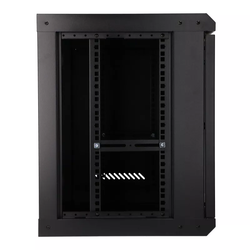 EXTRALINK LITE 9U 530x400 sieninis stelažinis kabinetas juodas su lentyna