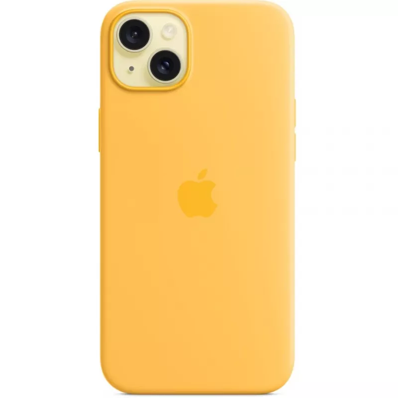 Silicone dėklas Apple iPhone 15 Plus MagSafe oranžinis