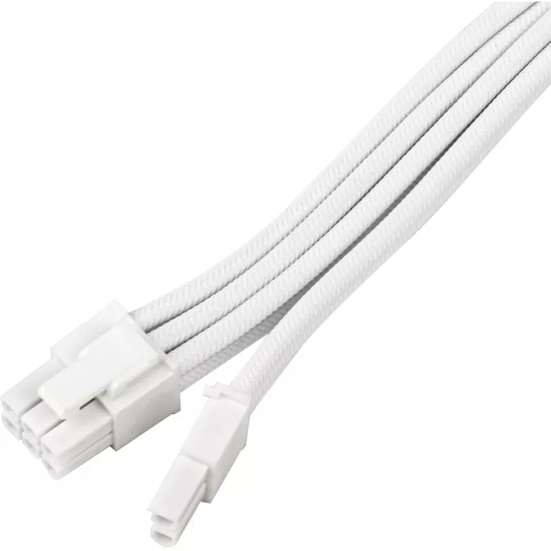 Prailginimo laidas maitinimo šaltiniui SILVERSTONE PCIe 8 kontaktų SST-PP07E-PCI8W-V2 30 cm baltas