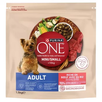 PURINA ONE MINI Šuo Suaugęs Jautiena su Ryžiais 1,5 kg