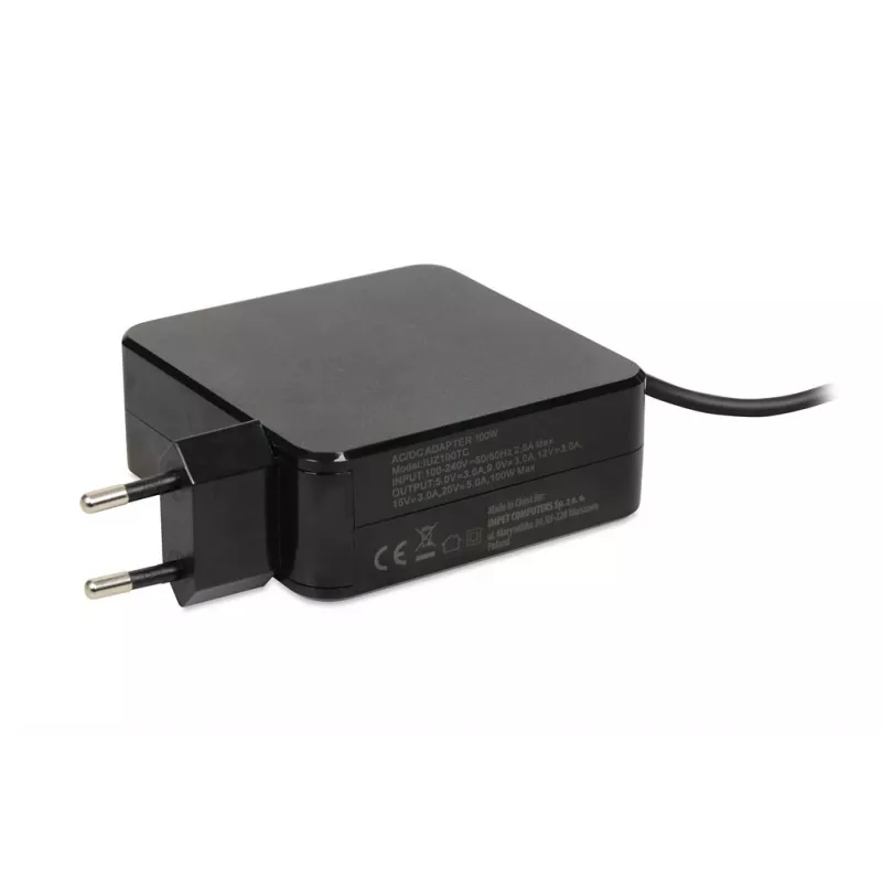 iBOX IUZ100TC universalus kroviklis nešiojamiesiems kompiuteriams, USB-C Power Delivery 100 W, E-mark mikroschema