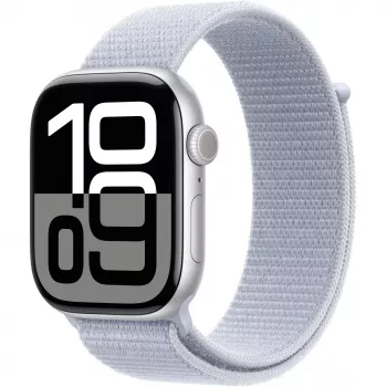 APPLE Watch Series 10 GPS 46mm sidabrinis aliuminio korpusas su Blue Cloud sportine kilpa