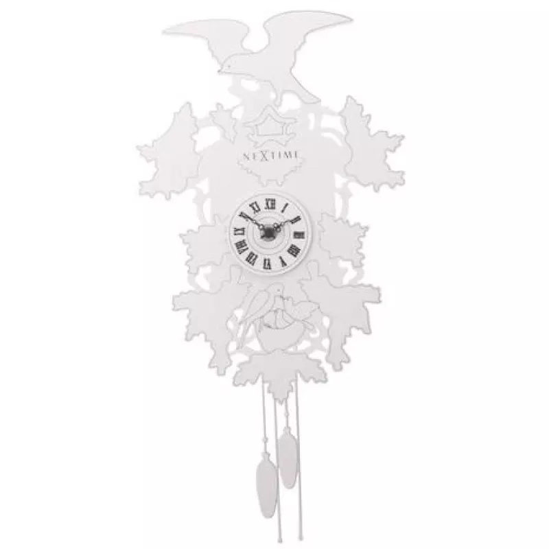 NeXtime laikrodis 2988 Cuckoo Weeble, 41x21 cm, sieninis, baltas