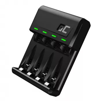 Green Cell GC VitalCharger USB įkroviklis, 4 lizdai, AA/AAA, USB maitinimas, juodas