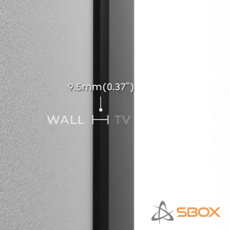 Sbox PLB-1948 fiksuotas sieninis televizoriaus laikiklis, 43–100 colių, iki 75 kg, VESA 800x600