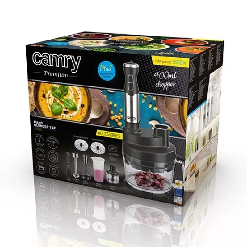 Camry CR 4623 1600 W rankinis blenderis su smulkintuvu ir ledo trupinimu