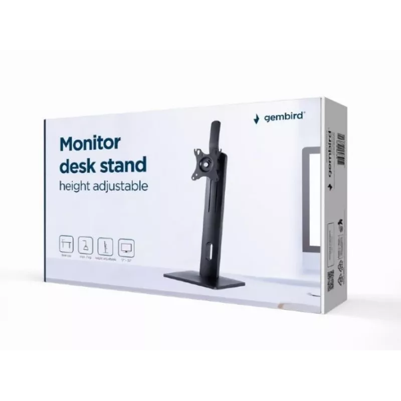 Gembird MS-D1-01 reguliuojamo aukščio monitoriaus stovas, juodas