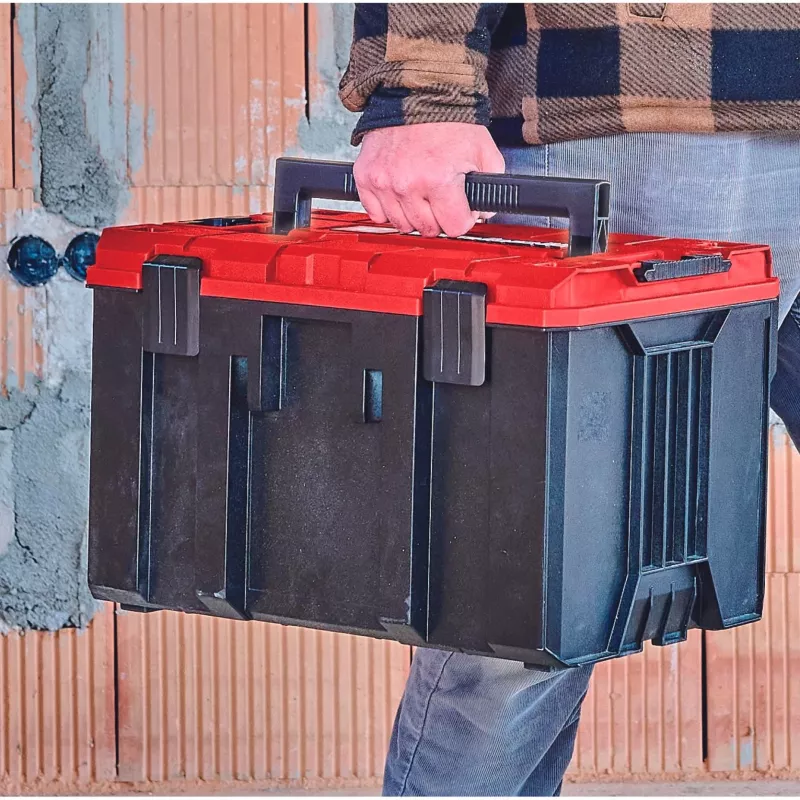 Dėklas kietas Einhell E-Case M juodas raudonas 2,85 kg