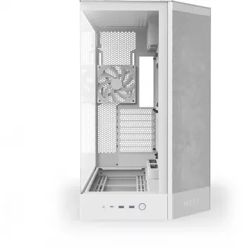 PC korpusas NZXT H9 Flow Midi Tower Baltas — ATX/EATX/Micro ATX/Mini-ITX, 3x140mm priekyje, 1x120mm gale, 2x3,5 colio ir 6x2,5 colio vietos, grūdintas stiklas