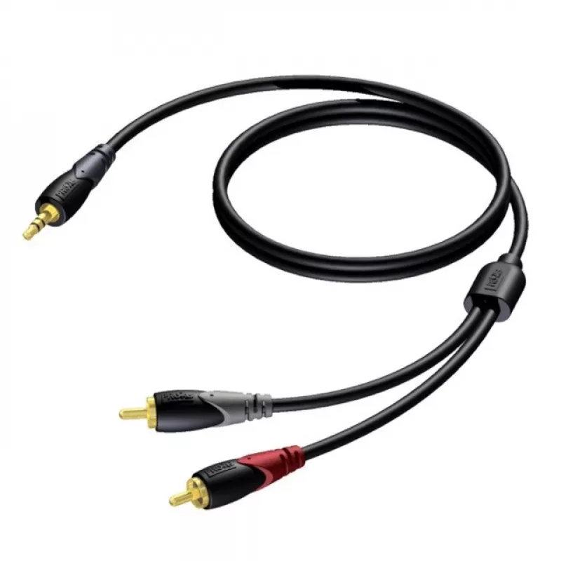 Procab stereo 3,5 mm kištukas į 2x RCA (Cinch) kištukus laidas 3 m