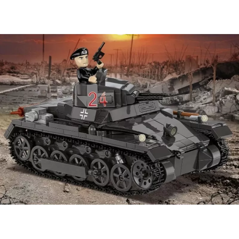 Konstruktorius Cobi Panzer I Ausf. B – 654 detalės, detalus tanko modelis