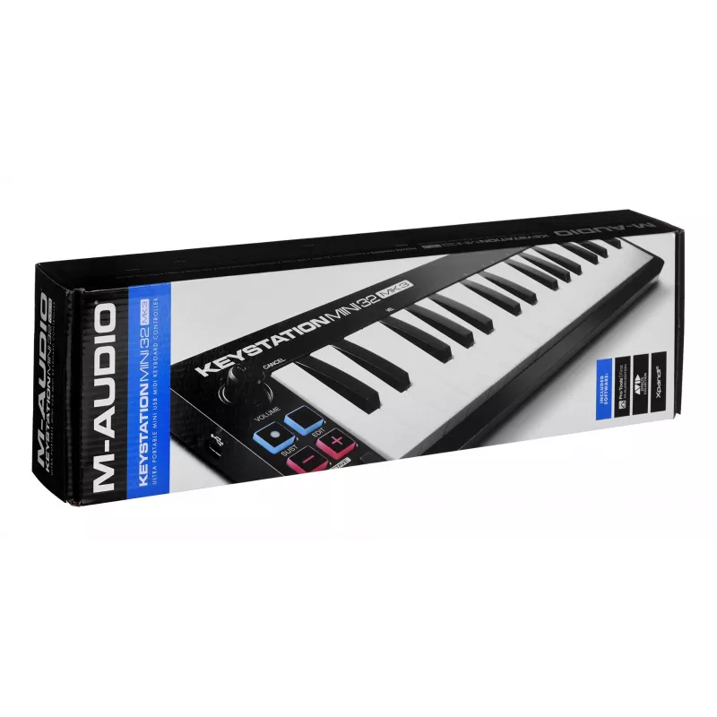 M-AUDIO Keystation Mini 32 MK3 MIDI klaviatūra 32 klavišai USB Juoda, Balta