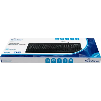 MEDIARANGE MROS101-FR – Laidinė mechaninė klaviatūra su AZERTY išdėstymu, USB, juoda