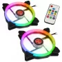 RAIJINTEK IRIS 14 Rainbow RGB LED ventiliatorius 140mm, 2 vnt. rinkinys su valdikliu