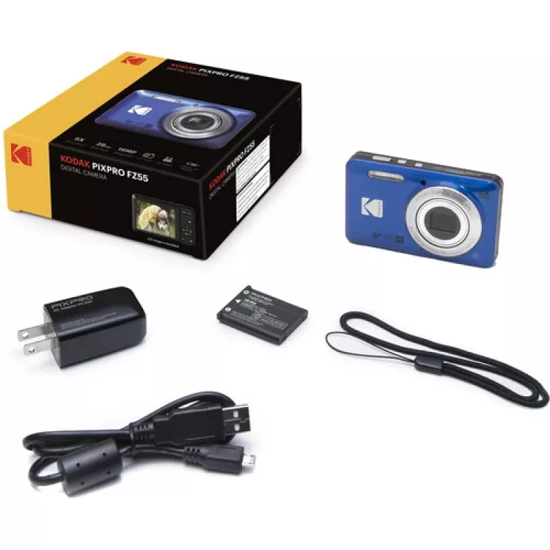 Kodak PIXPRO FZ55 1/2.3 Kompaktiška kamera 16 MP CMOS 4608 x 3456 pikseliai Mėlyna (FZ55BL)