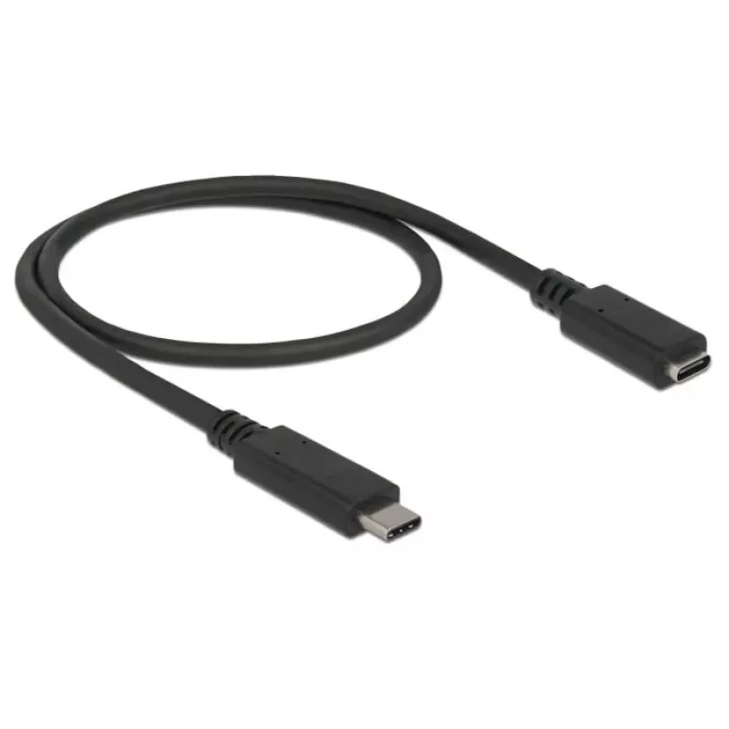 USB ilginimo laidas DeLOCK 85532 USB 3.2 Gen 1 0,5 m USB-C juodas