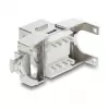 Keystone modulis DELOCK RJ45 į LSA Cat.6A ekranuotas, beįrankis, plokščias, sidabrinis/baltas, su dulkių dangteliu