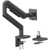 Monitorio laikiklis DIGITUS Single, spaustuvinis, iki 49 colių (124,5 cm), 20 kg, VESA 75x75–100x100, pakreipimas -20° iki 50°, aukščio reguliavimas, juodas