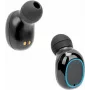 Manhattan Bluetooth belaidės ausinės, juodos, su mikrofonu, valdymo mygtukais, apsaugotos nuo prakaito, triukšmą slopinančios, 5 val. veikimo laikas, maks. atstumas 10 m, įkrovimo dėklas su powerbank (1200 mAh), Bluetooth v5.0, USB-A įkrovimo laidas, 3 me