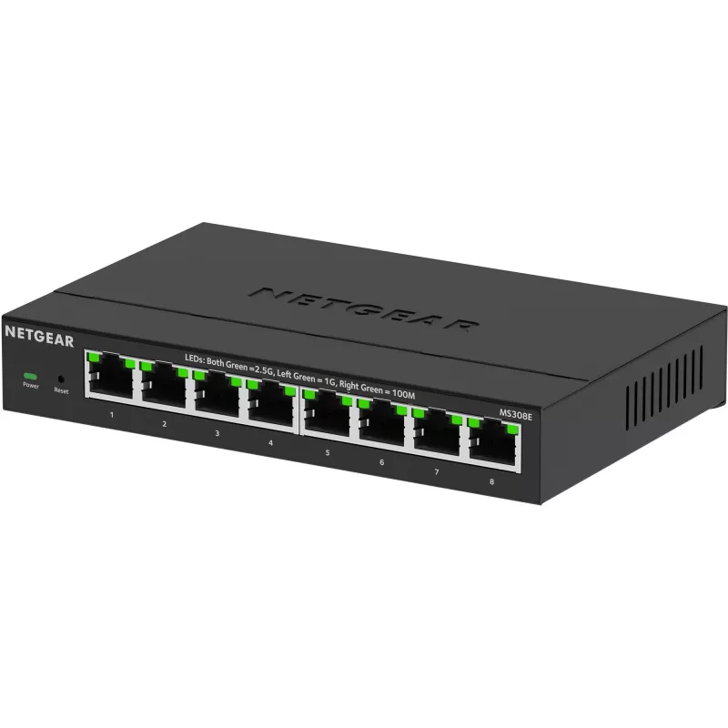 NETGEAR MS308E 8 prievadų 2.5G nevaldomas tinklo jungiklis juodas