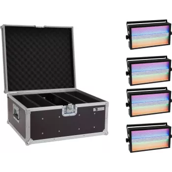 EUROLITE LED Super Strobe Set 20000679 — 4 LED stroboskopiniai žibintai su nešiojimo dėklu