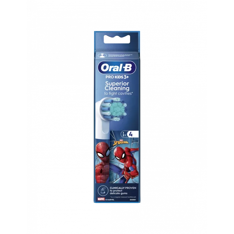 Oral-B EB10-4 Kids Spiderman keičiamos šepetėlio galvutės, 4 vnt.