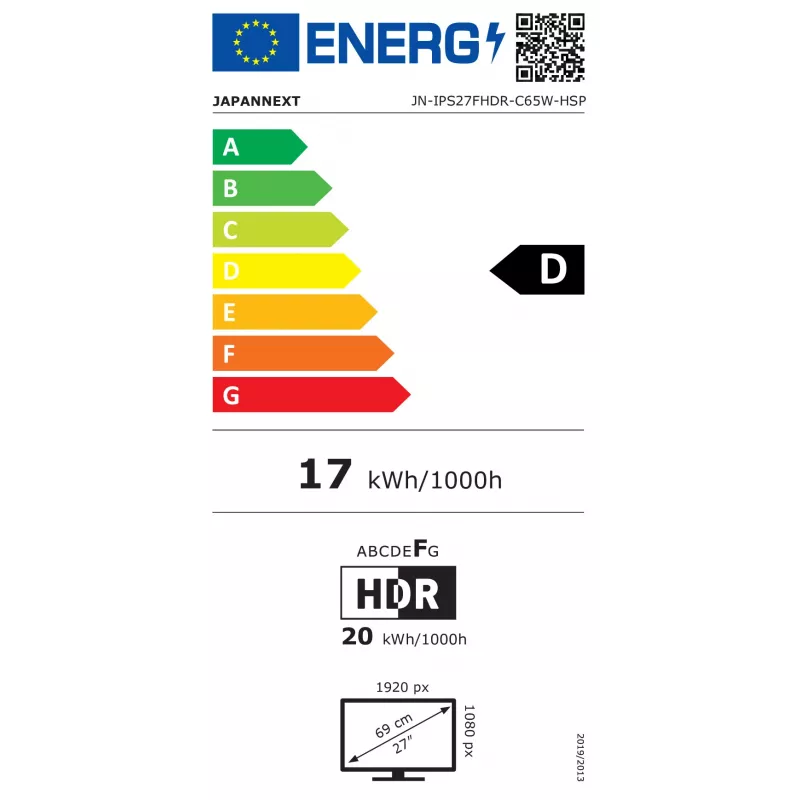 Japannext JN-IPS27FHDR-C65W-HSP Monitorius 27 colių Full HD IPS