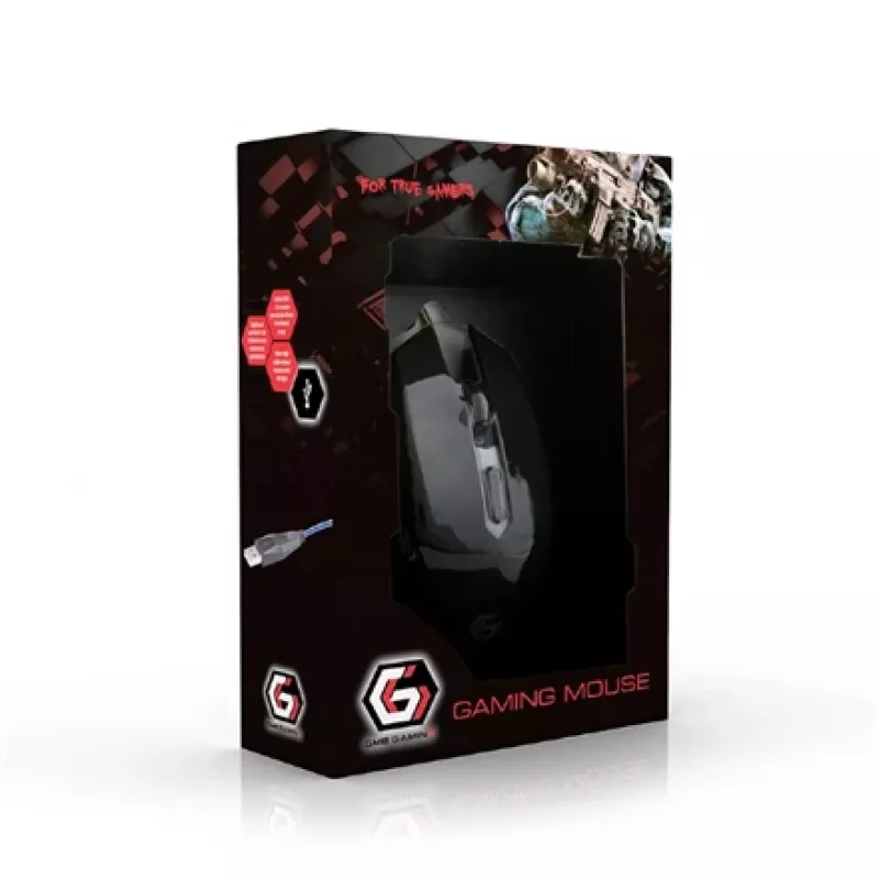 GEMBIRD MUSG-001-R Žaidimų USB optinė pelė, raudona