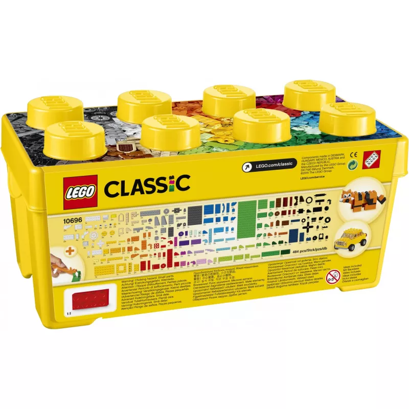 LEGO 10696 Classic Vidutinė kūrybinė plytų dėžė su lengvu laikymu, spalvingos plytos, statybų rinkinys žaislams vaikams, berniukams ir mergaitėms nuo 4 metų