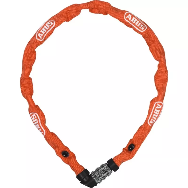 ABUS 1200/110 Web 57657 grandinė-užraktas dviračiui, grūdintas plienas, 3 skaitmenų kodas, 1100 mm, oranžinis