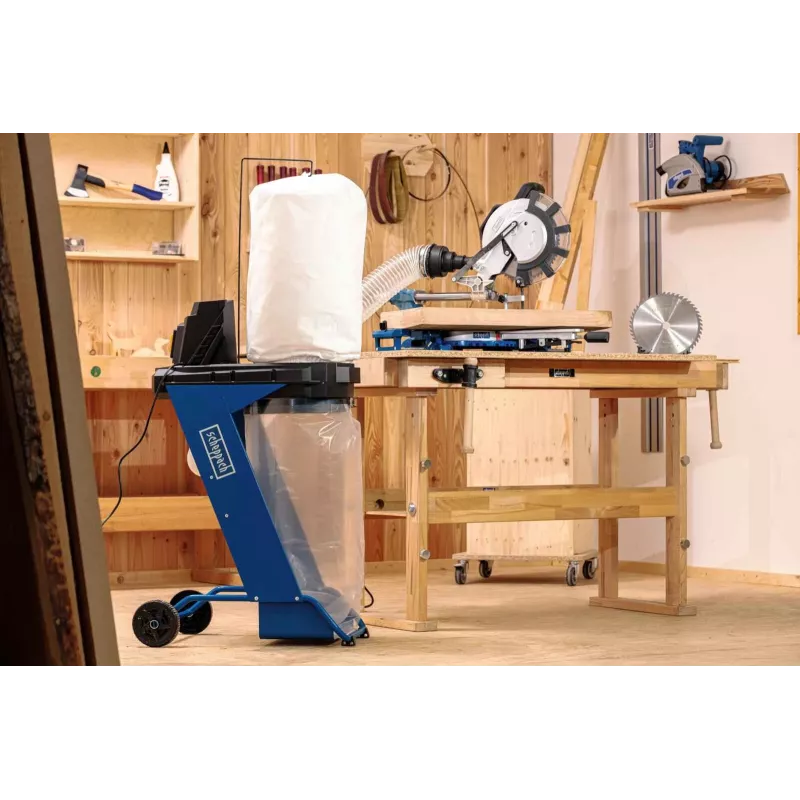Sausas dulkių siurblys Scheppach DC500 – 75 l, 550 W, 1150 m³/h, 2 m žarna, 10 cm skersmuo