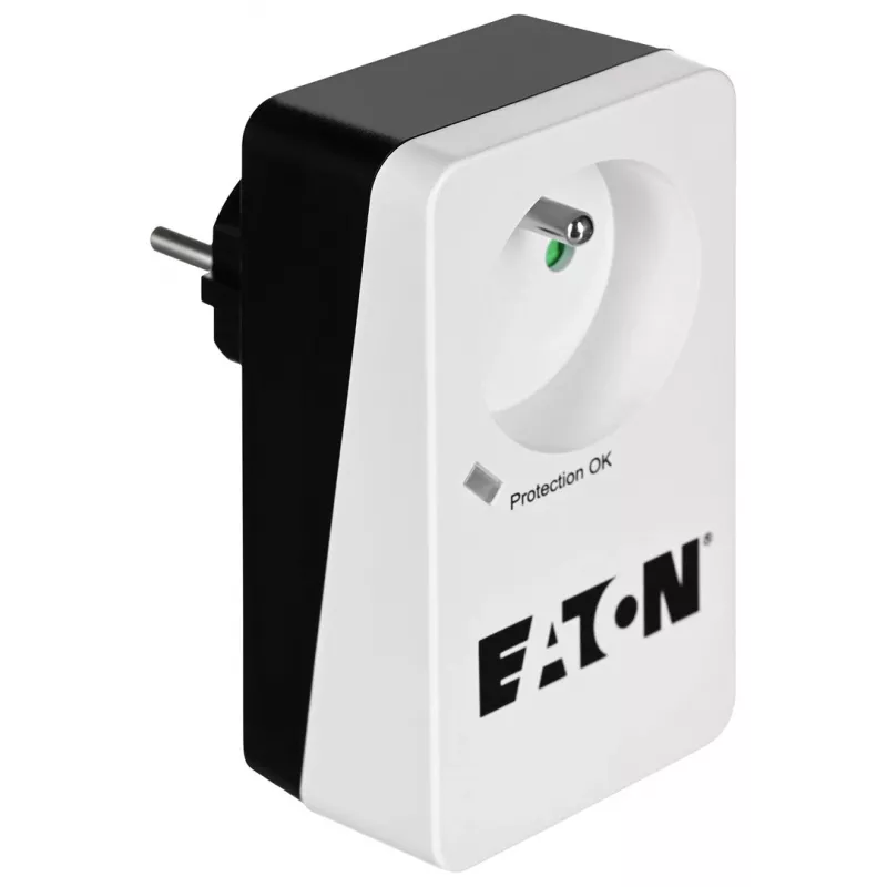 Apsaugos nuo viršįtampių dėžutė Eaton Protection Box 1 FR – 1 kištukinis lizdas E tipas, 220–250 V, 16 A, 4000 W, juoda, kompaktiška