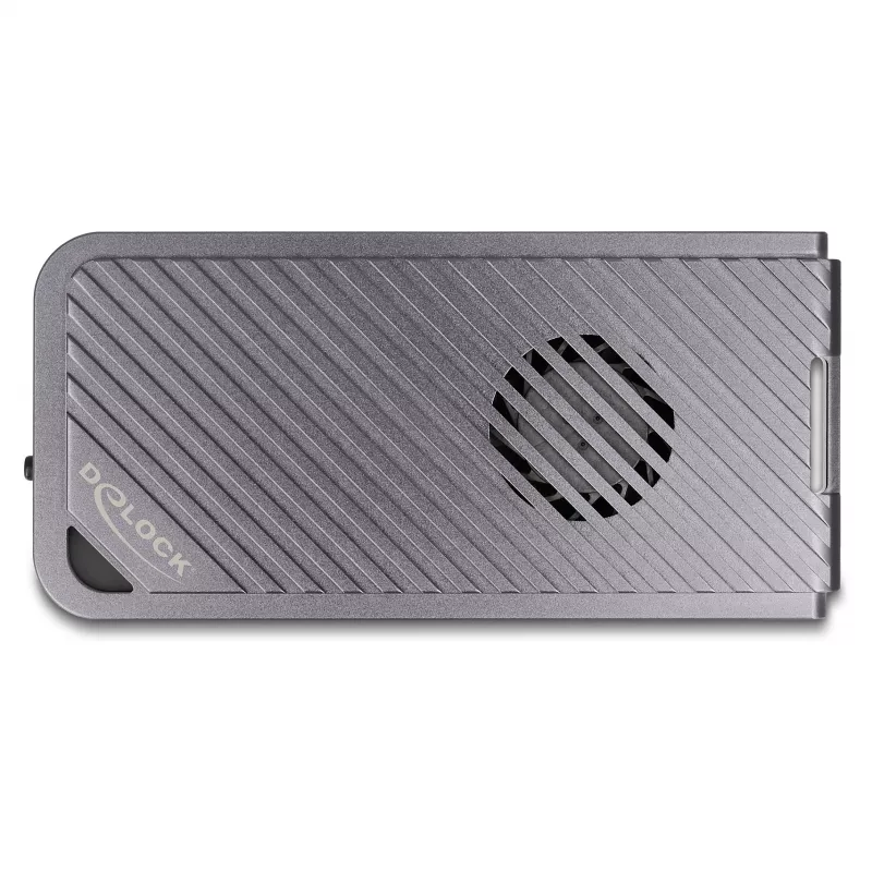 Dėklas SSD DeLOCK 42025 1 x M.2 (PCIe, USB4 Gen4, USB-C) pilkas, aliuminis