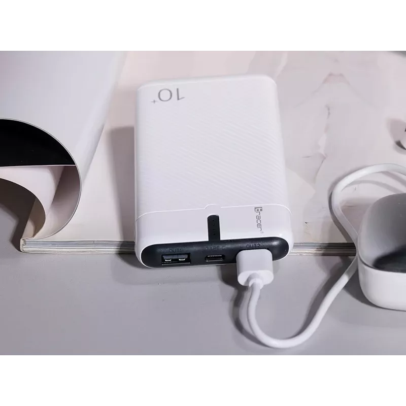 Power bank EnerGo 10000mAh baltas-juodas