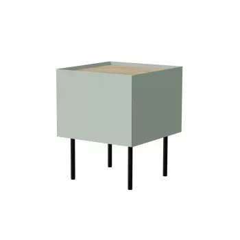 Naktinis staliukas Cama Meble FELLINI 40x41x60 cm, alyvuoginis su aliejumi impregnuotu ąžuolo viršumi, 1 stalčius, 2 vnt. komplekte