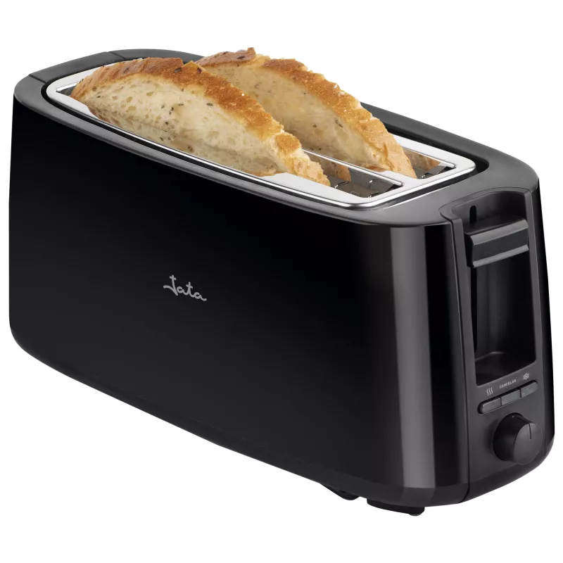 Skrudintuvas Jata JETT1585 2 griežinėliams 1400 W juodas mygtukai sukamasis reguliatorius 230 V plyšio plotis 25 cm gylis 3 cm