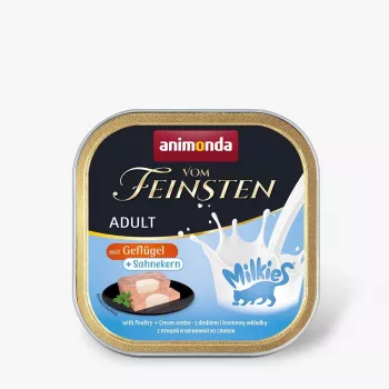 Šlapias kačių ėdalas animonda Vom Feinsten Adult Milkies Paukštiena su kreminiu įdaru 100 g