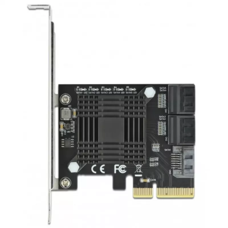 DeLOCK SATA PCI Express x4 kortelė 5 prievadų Low Profile